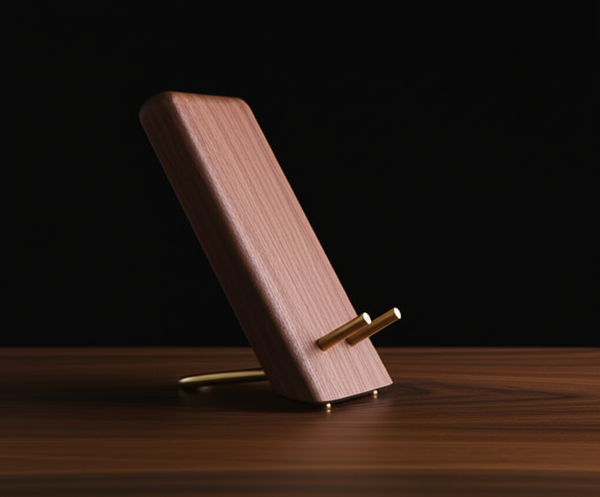 Oakstead walnut phone stand included in Complete Desk Setup bundle