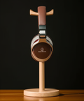 Oakstead beechwood headphone stand side angle