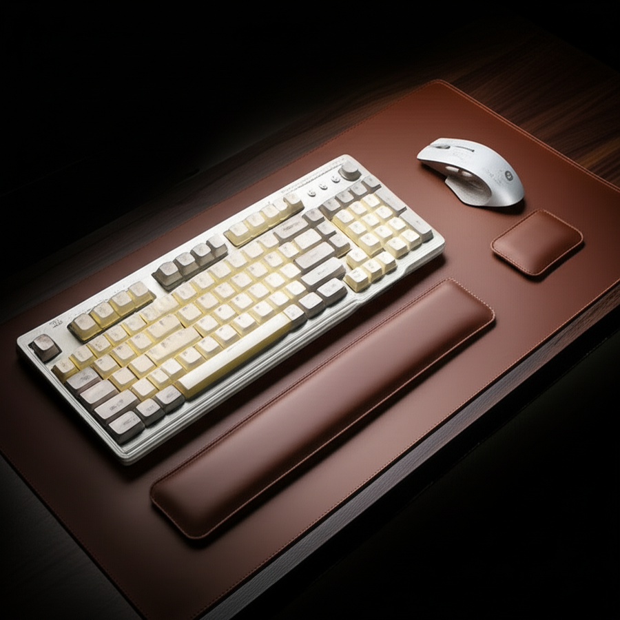 Oakstead leather desk mat set with keyboard wrist rest and mouse wrist rest